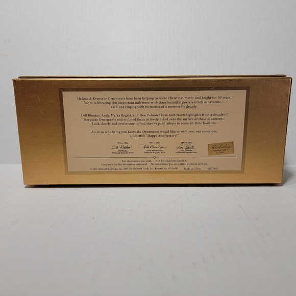30th Anniversary Commemorative Bells 2003 Hallmark Keepsake Collectors Club - Picture 10 of 10